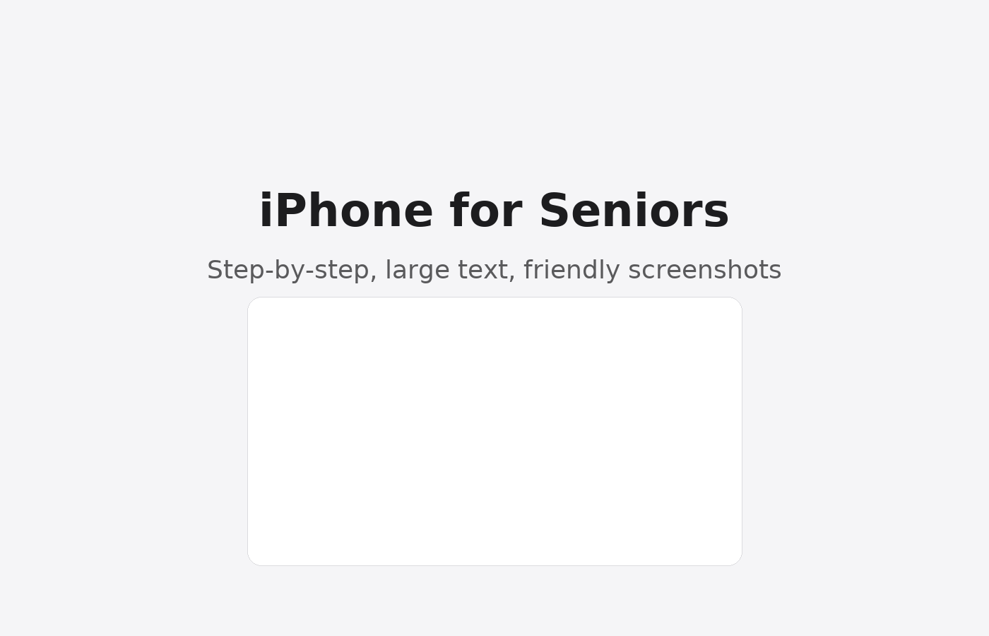 iPhone for Seniors